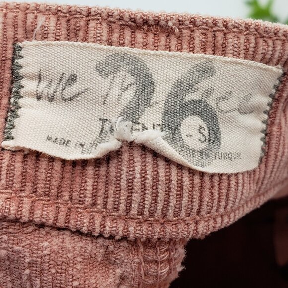 Free People We The Free Corduroy Pants Size 26 Mauve Pink High Rise Skinny Ankle - Picture 2 of 9